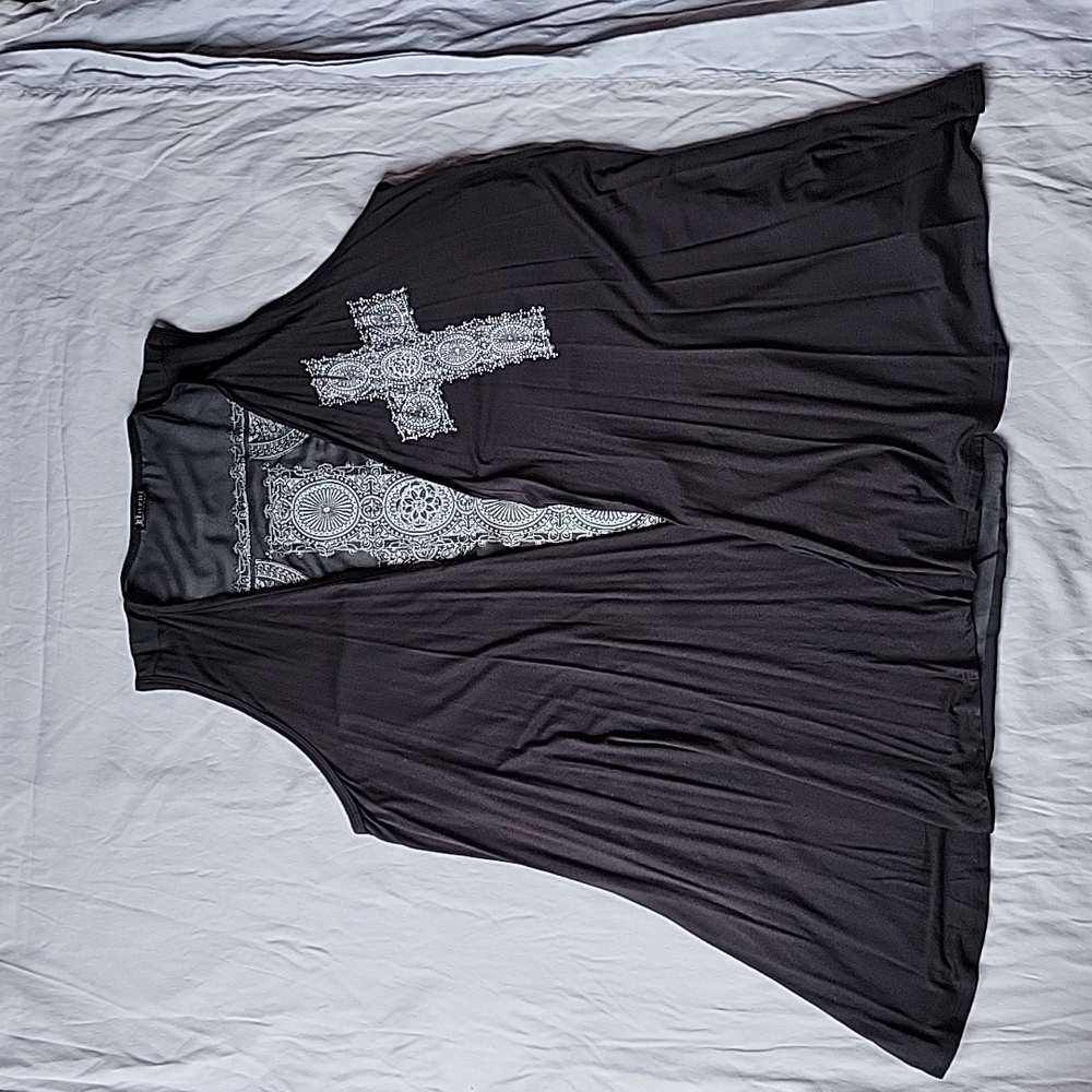 Black sleeveless top